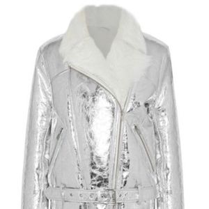 IRO Metallic Leather Biker Jacket